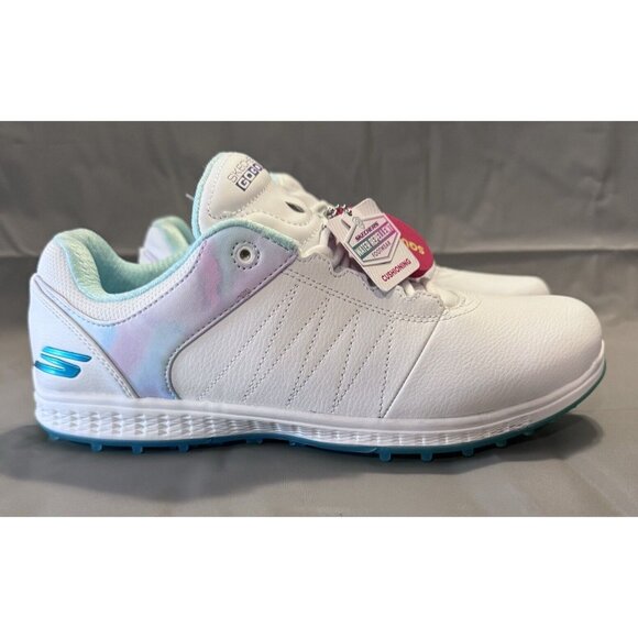 Womens Golf size 10 Skechers Golf Pivot-Splash White Aqua Watercolor 123066-WMLT - Picture 3 of 10